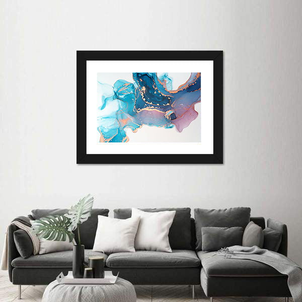 Waterfall Of Fluid Inks Canvas Wall Art