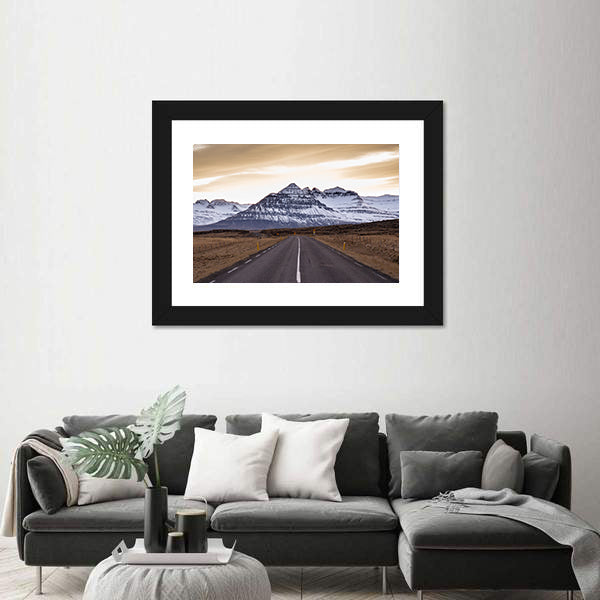 Ring Road At Sunset In East Fjords In Iceland Canvas Wall Art