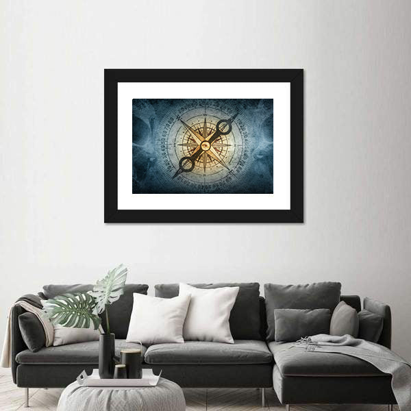 Sailor Skull with Vintage Compass Canvas Wall Art