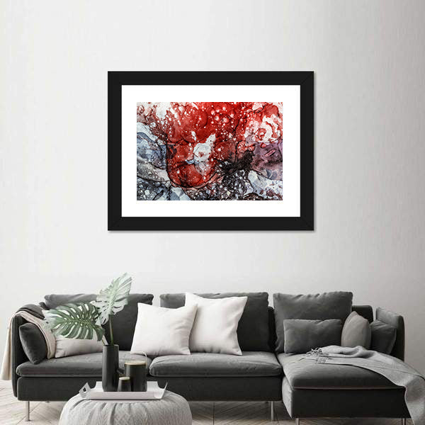 Textured Red Fluid Abstract Canvas Wall Art