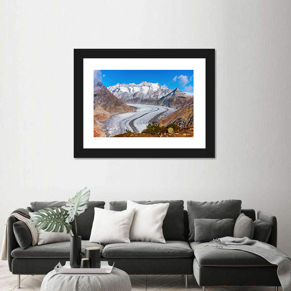 Great Aletsch Glacier, Swiss Alps Canvas Wall Art