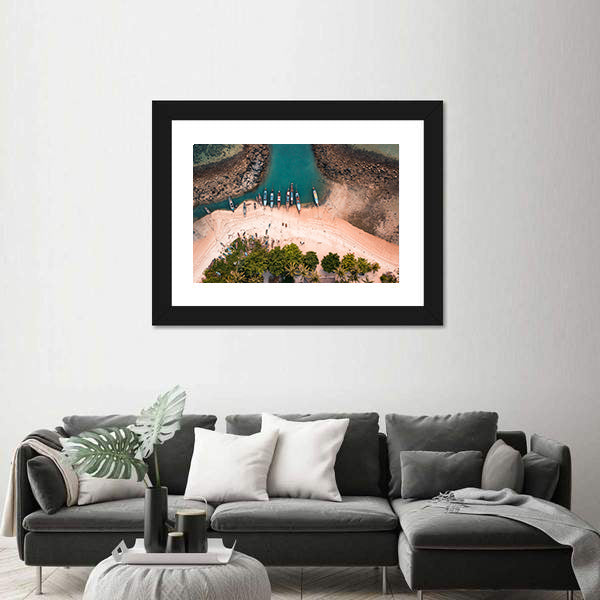 Aerial View Of Fisherman Village In The Island Of Koh Samui, Thailand Canvas Wall Art