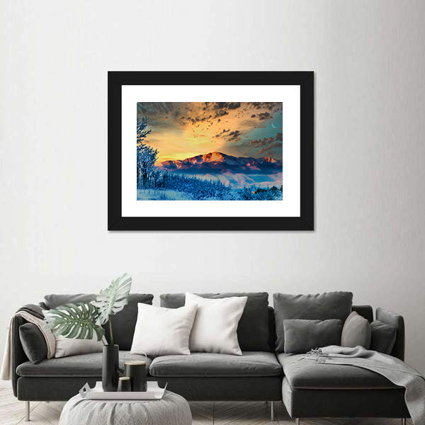 Pikes Peak at Dawn Canvas Wall Art