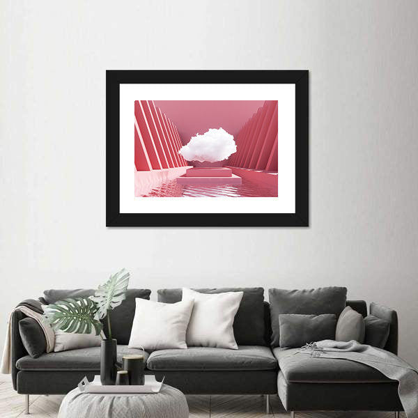 Reflective Pink Pool Abstract Canvas Wall Art