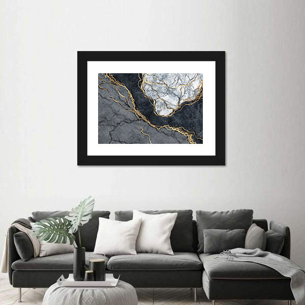 Digital Marbling Illustration Canvas Wall Art