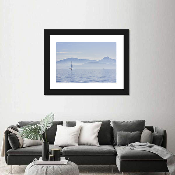 Sailing Boat At Sunrise Canvas Wall Art
