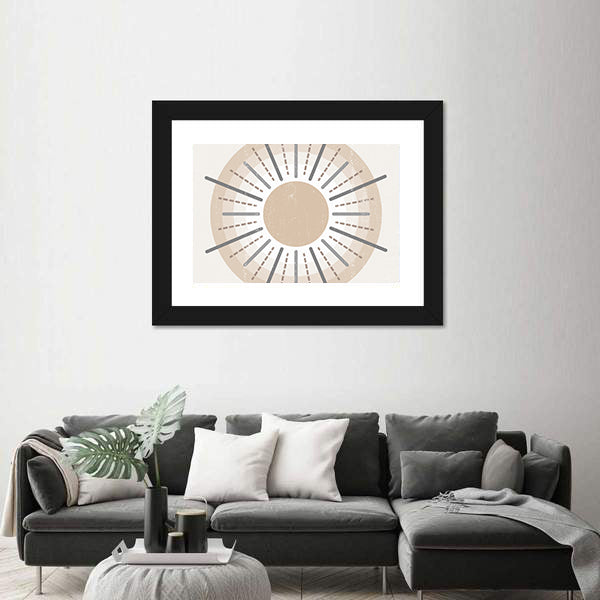Minimalist Boho Sun Print Canvas Wall Art