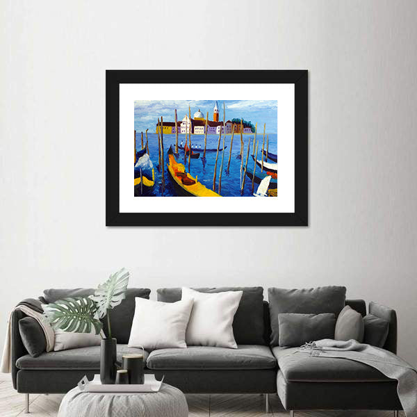 Venetian Gondolas Oil Painting Canvas Wall Art
