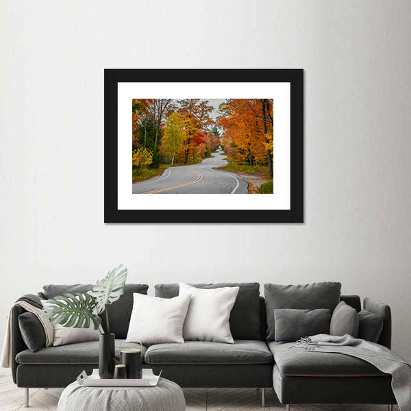 Winding Road In Wisconsin Canvas Wall Art
