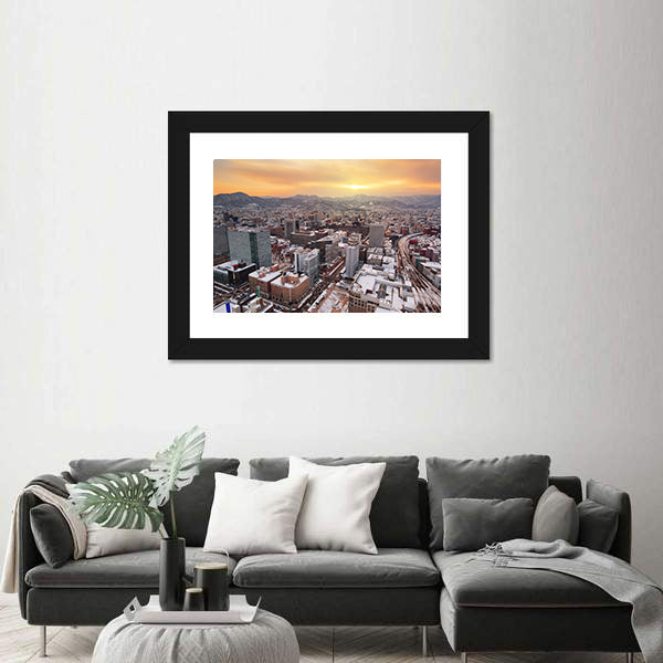 Sapporo Downtown Skyline In Hokkaido Japan Canvas Wall Art