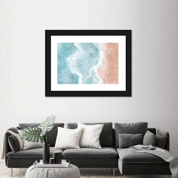 Boho Aerial Beach Seascape Canvas Wall Art
