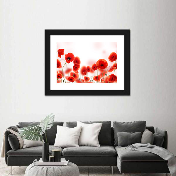 Poppy Flowers Field Canvas Wall Art