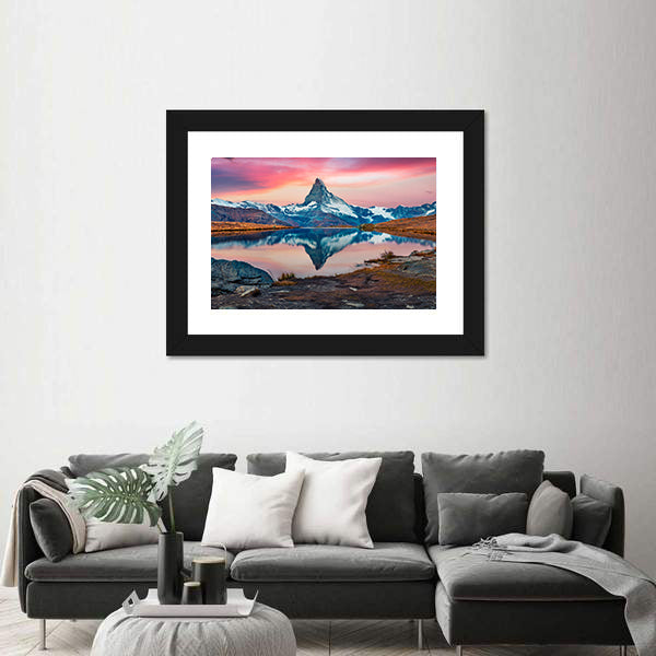 Stellisee Lake With Matterhorn Peak Canvas Wall Art