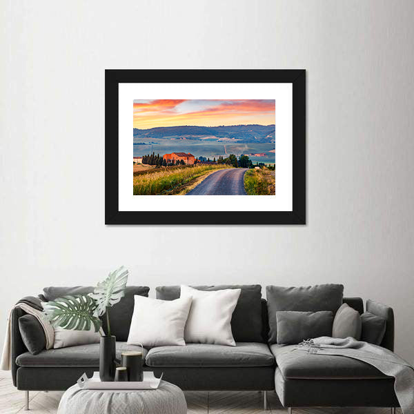 Tuscanian Country Road Canvas Wall Art