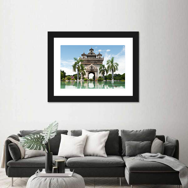 Patuxai In Vientiane Canvas Wall Art