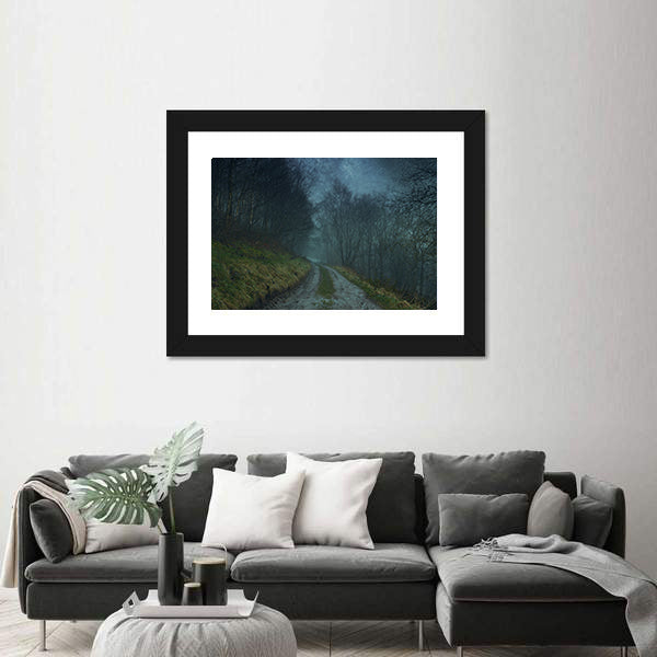 Path Through Spooky Magical Forest Canvas Wall Art