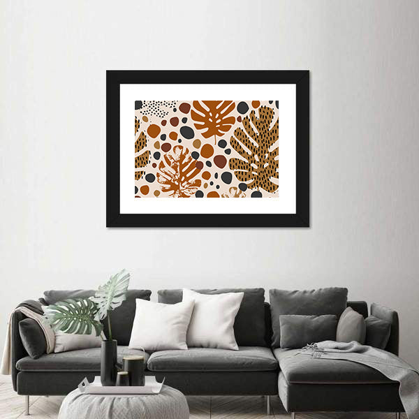 Tropical Monstera Leaf Pattern Canvas Wall Art