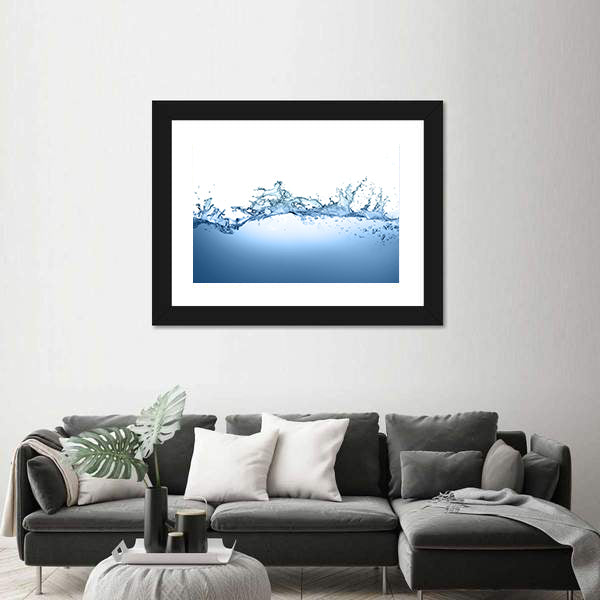High-speed Water Splash with Bubbles Canvas Wall Art