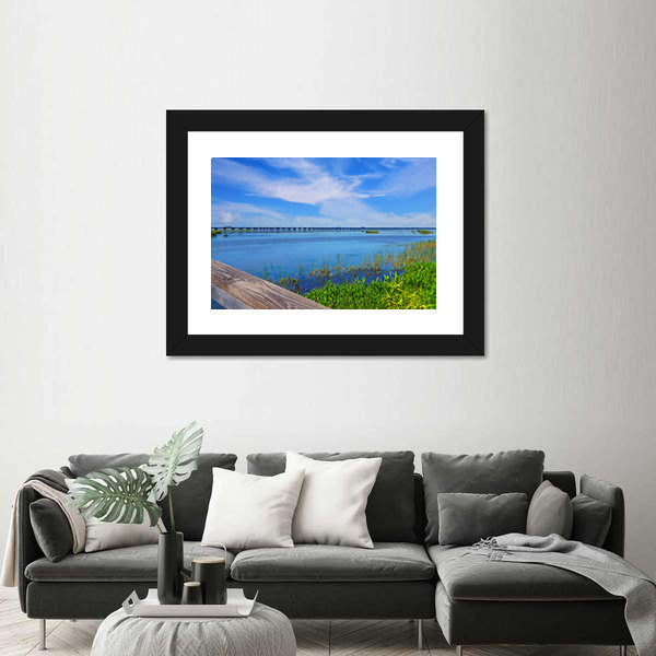 Meaher State Park Causeway Bridge Over Mobile Bay Canvas Wall Art