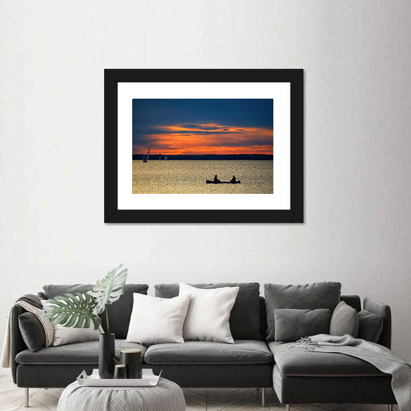 Sunset Over Ottawa River Canvas Wall Art
