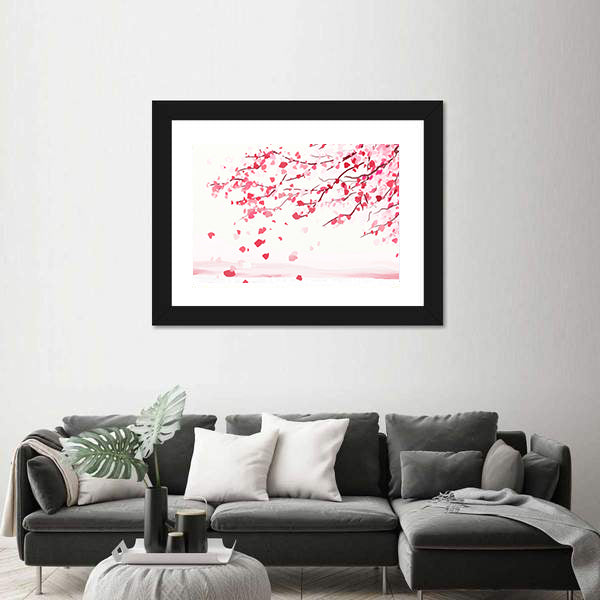 Japanese Cherry Tree In Bloom Canvas Wall Art
