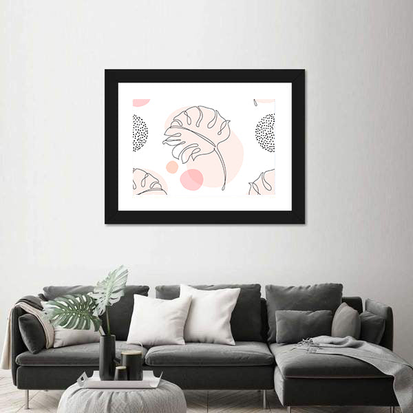 Tropical Monstera Leaf Silhouette Canvas Wall Art