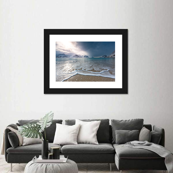 Haukland Beach Lofoten Norway Canvas Wall Art