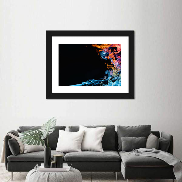 Fire And Smoke Abstract Canvas Wall Art
