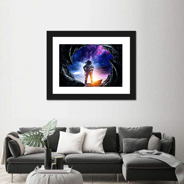 Astronaut at Spacewalk Canvas Wall Art