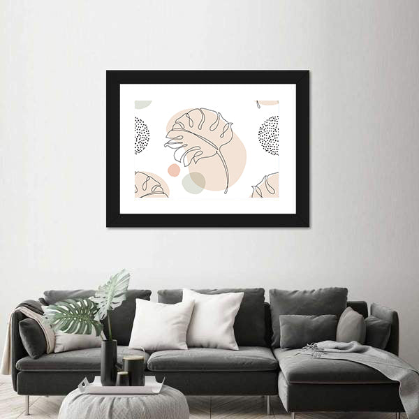 Seamless Monstera Leaf Pattern Canvas Wall Art