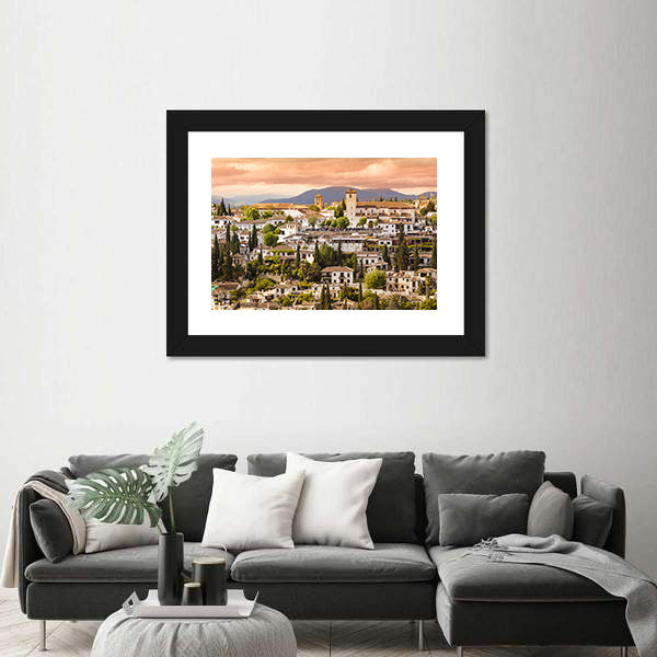Sunset Over Granada Canvas Wall Art