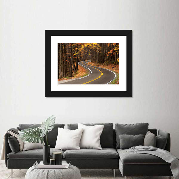 S-curve Road in Great Smokey Mountains Canvas Wall Art