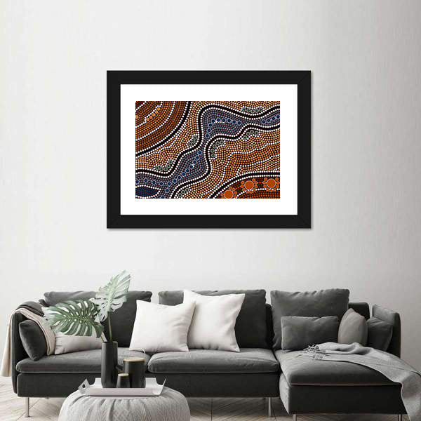 Dotted River Path Canvas Wall Art