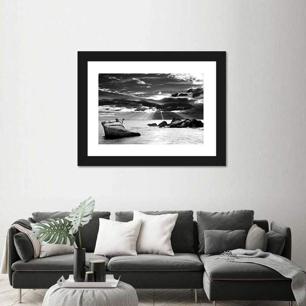 Cloud Burst Over Bonsai Rock At Lake Tahoe Canvas Wall Art