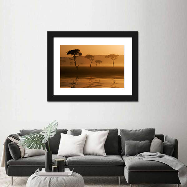 Sunset Over Massai Mara Canvas Wall Art