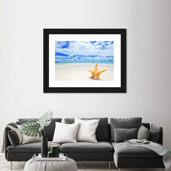 Starfish On Beach At Kuredu Island Maldives Canvas Wall Art