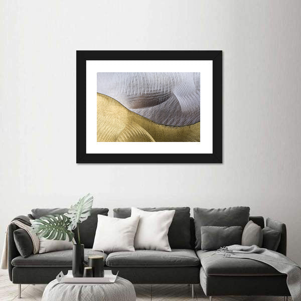 Gold and Silver Abstract Waves Canvas Wall Art