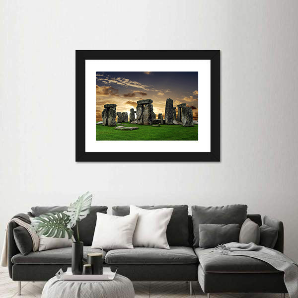 Stonehenge at Sunset Canvas Wall Art