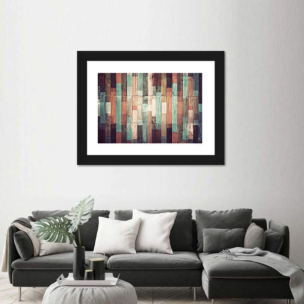 Distressed Reclaimed Wood Plank Pattern Canvas Wall Art