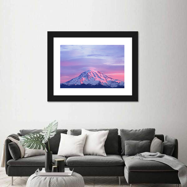 Sunset light On Mount Rainier Canvas Wall Art