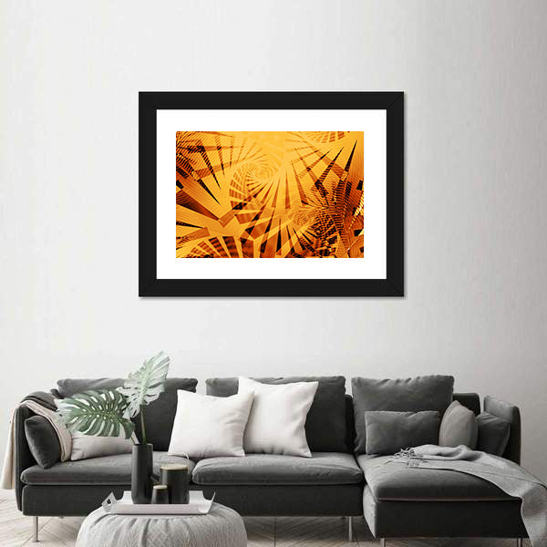 Golden Fractal Spiral Artwork Canvas Wall Art