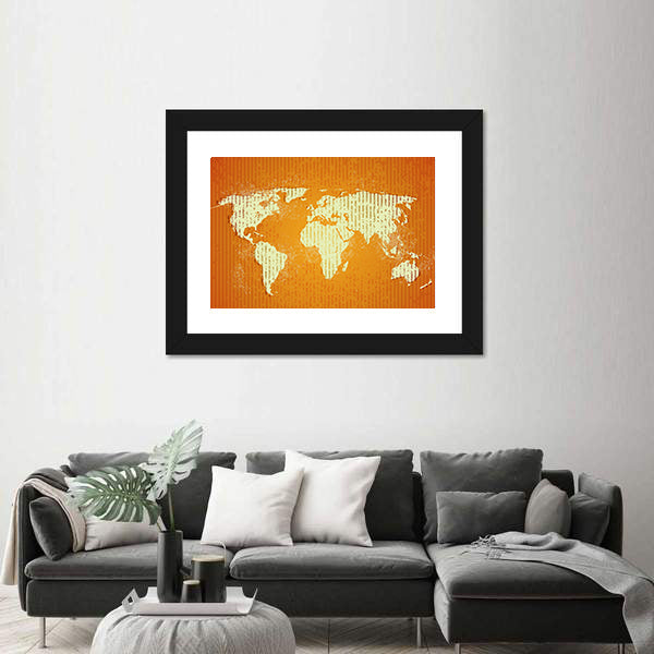 Simple Old World Map Canvas Wall Art