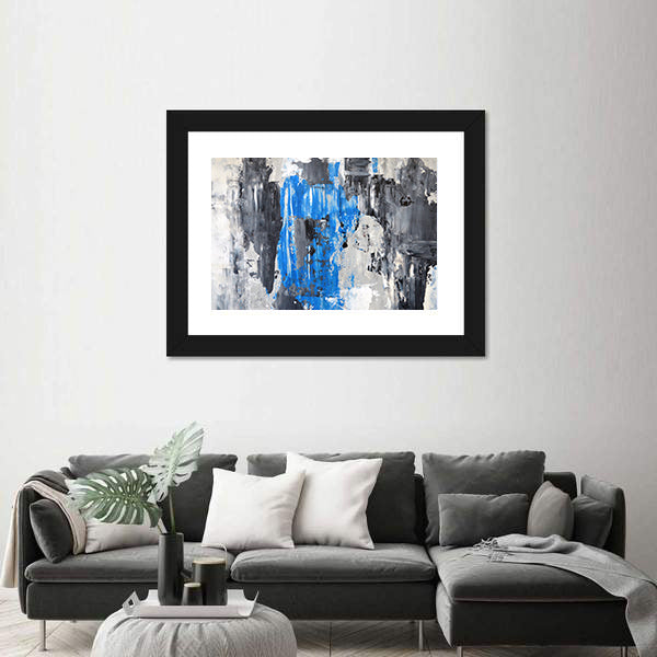 Blue Abstract with Palette Knife Texture Canvas Wall Art