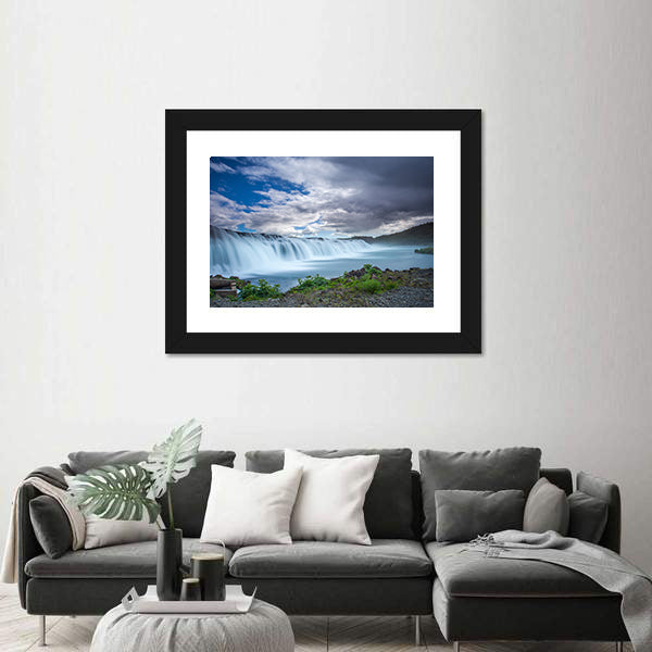 Faxi Waterfall In Iceland Canvas Wall Art
