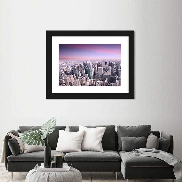 New York City Skyline at Sunset Canvas Wall Art