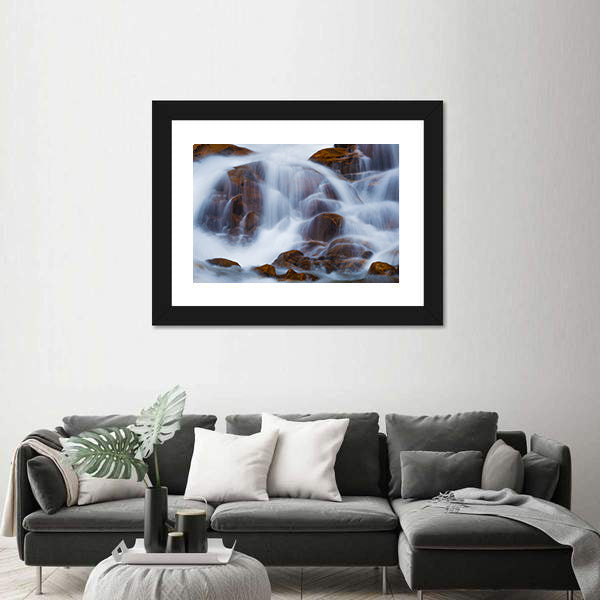 Waterfall In Rocky Mountain National Park Canvas Wall Art