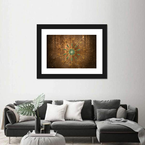 Fabric Style Mandala Canvas Wall Art