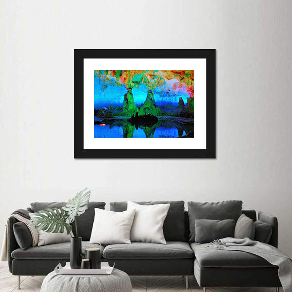 Guilin Limestone Cave with Reflective Pool Canvas Wall Art