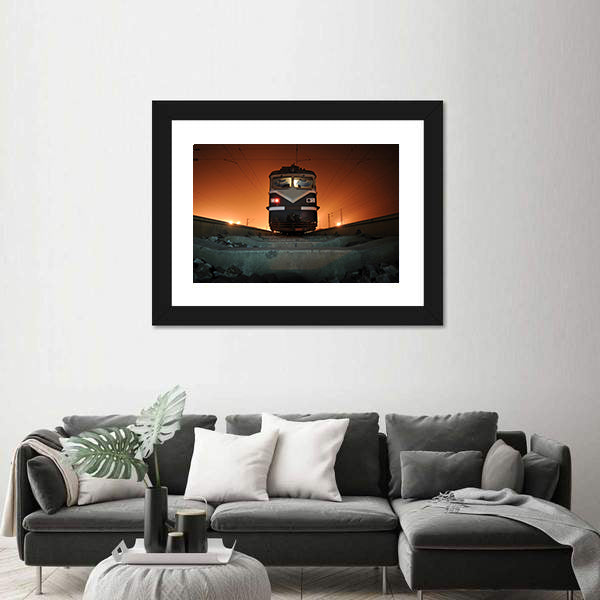 Chinese Electric Train at Night Canvas Wall Art