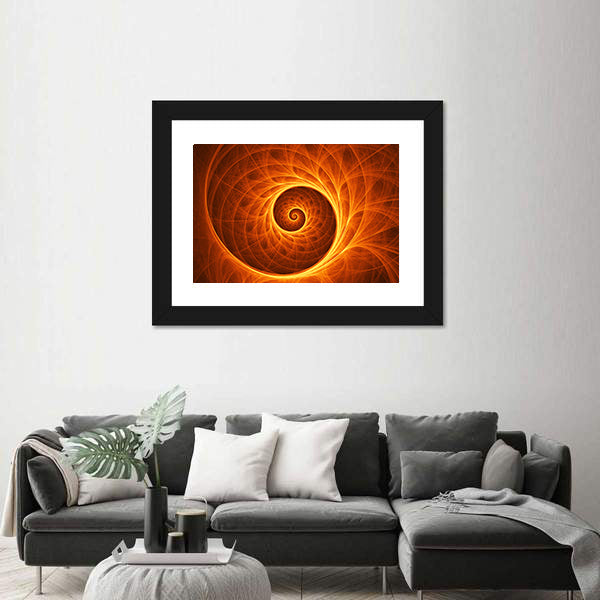 Fire Spiral Abstract Canvas Wall Art